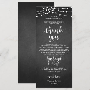 Feux à cordes rustiques, Carte de remerciements de