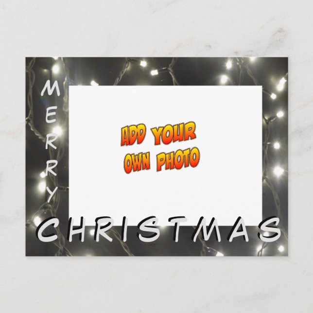 Feux d'argent Noël AJOUTER VOTRE PHOTO Carte posta (Devant)