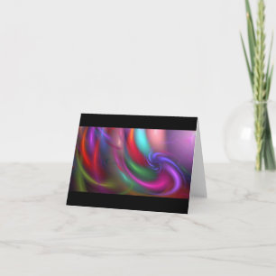 Feux d'artifice de fractale saluant et carte de