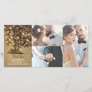 Feux de chêne rustique Mariage Merci