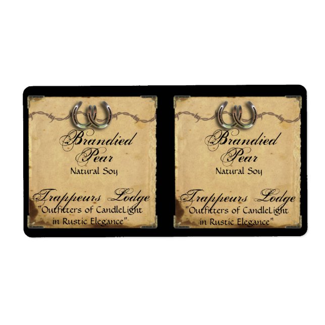 Feux de fer à cheval sur le Étiquette de bougie de (Devant)