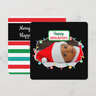 Feux de Noël (ajoutez votre propre photo) carte de