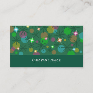 Feux de Noël carte de visite rayure verte
