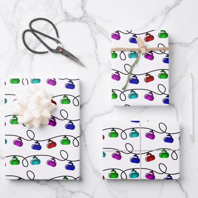 Feux de Noël de curling enveloppant des feuilles d (Recto)
