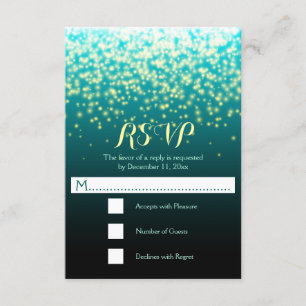 Feux mousseux bleu turquoise et mariage aqua RSVP