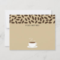 Fèves De Café Et Coupe De Café Cartes pour notes P