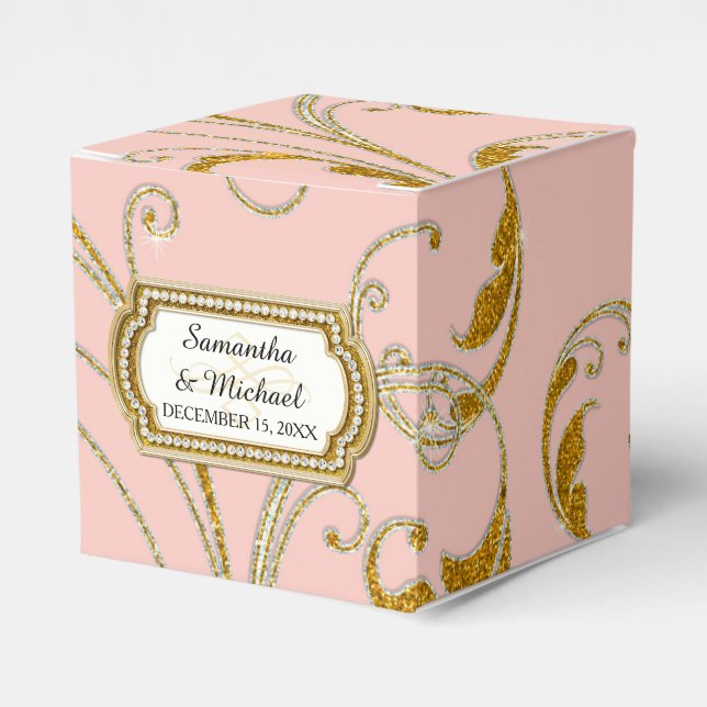 Fevor Box Glam Old Hollywood Regency Black Krawatt Geschenkschachtel (Vorderseite)