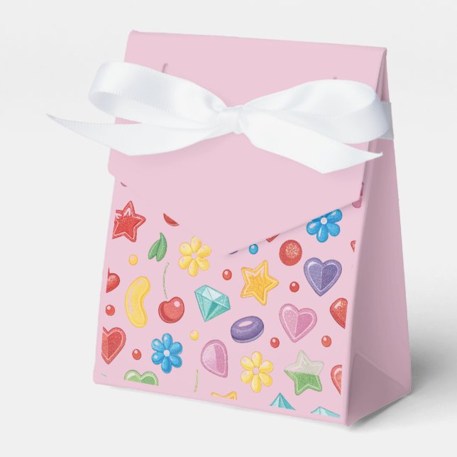 "Fevor Box - Pink Candy & Star Pattern Geschenkbox Geschenkschachtel (Vorderseite)