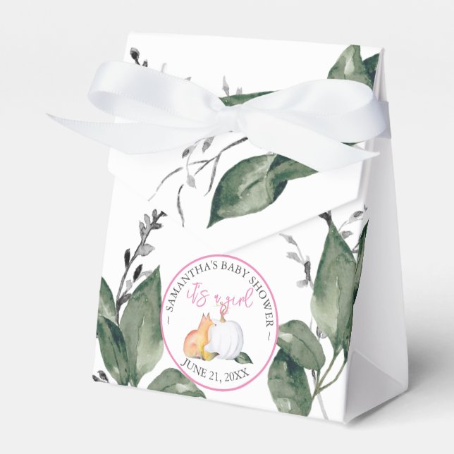 Fevor Boxes Baby Dusche White Pumpkin Fox Geschenkschachtel (Vorderseite)
