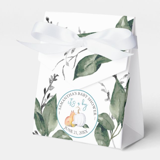 Fevor Boxes Baby Dusche White Pumpkin Fox Geschenkschachtel (Vorderseite)