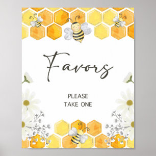 Fevor Sign Yellow Honey Bee Dusche Zeichen Poster