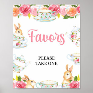 Fevor Table Sign Tee Party Duschzeichen Poster