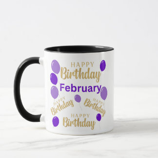Février joyeux anniversaire Mug
