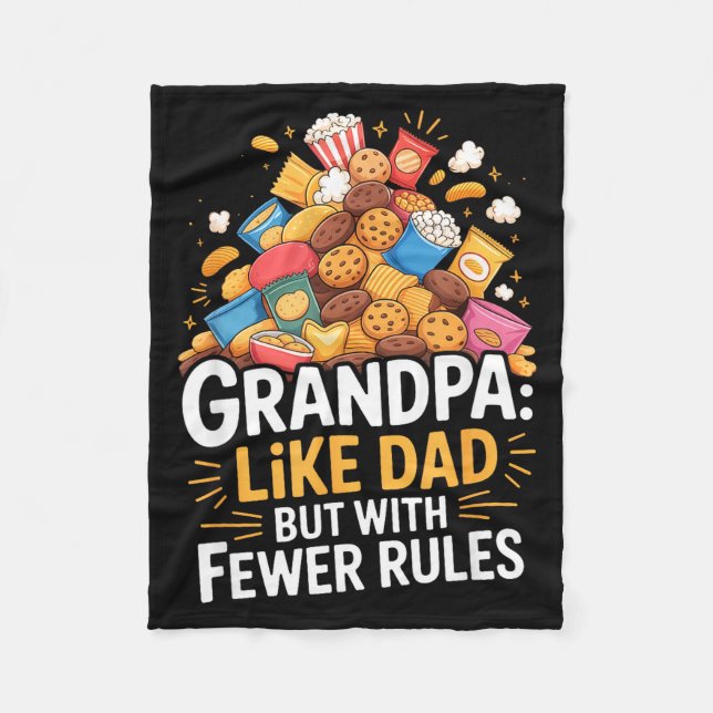 Fewer Rules Funny Grandpa  Fleecedecke (Vorderseite)