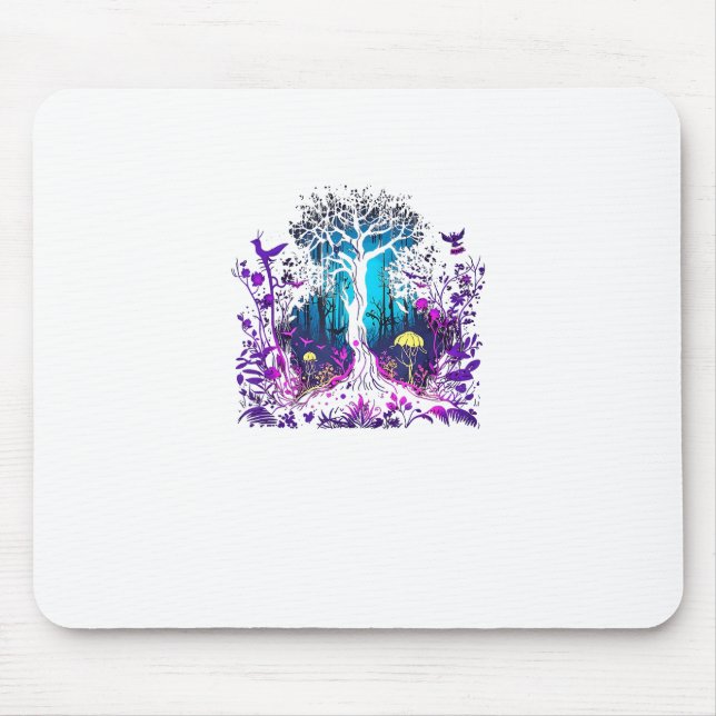 Fey Gothic Emo Goblincore Aesthetic  Forest Graphi Mousepad (Vorne)