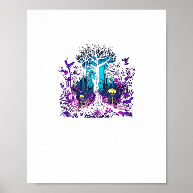 Fey Gothic Emo Goblincore Aesthetic  Forest Graphi Poster (Vorne)