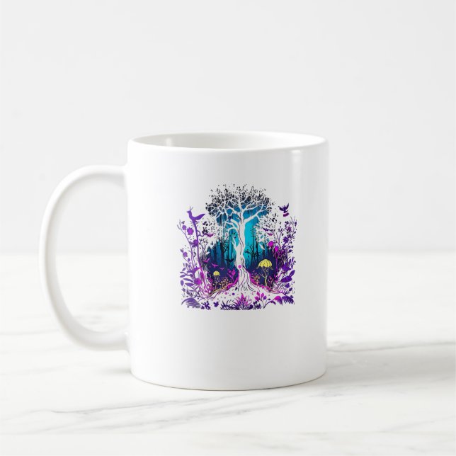 Fey Gothic Emo Goblincore Ästhetik Wald Graphi Kaffeetasse (Links)