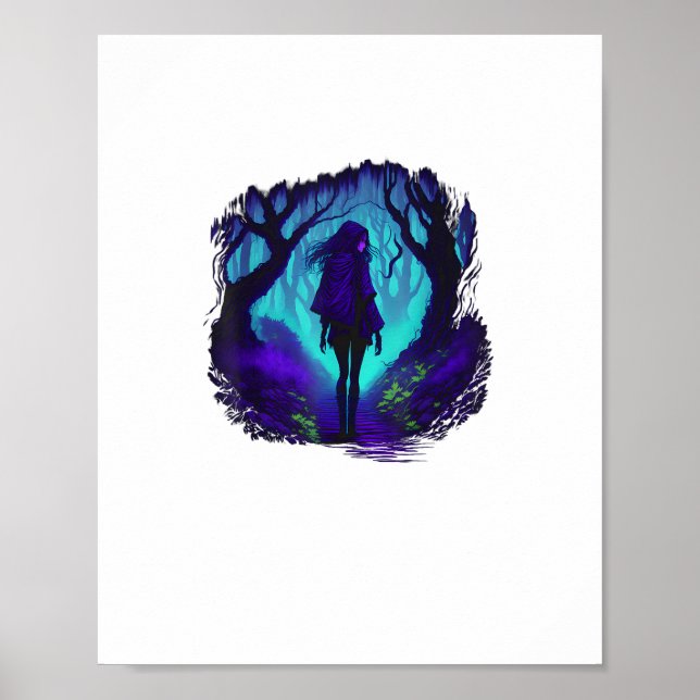 Fey Gothic Emo Goblincore Ästhetik Wald Graphi Poster (Vorne)