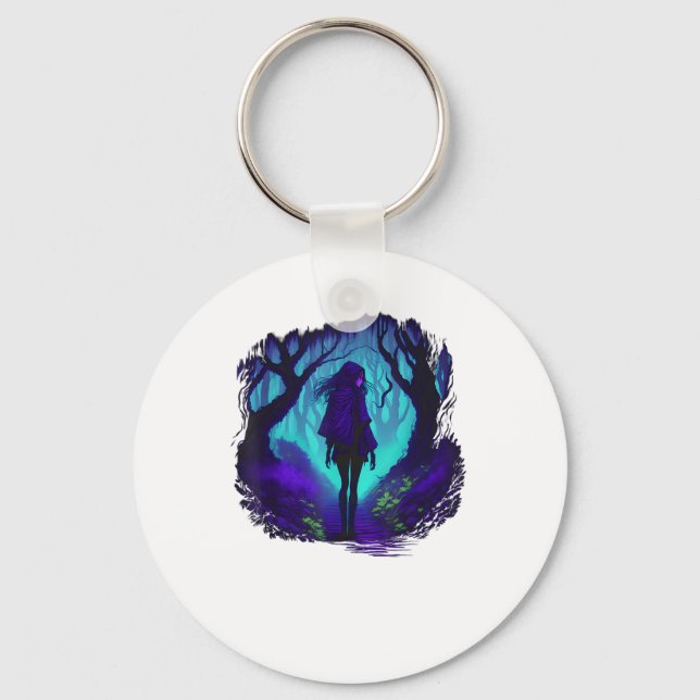 Fey Gothic Emo Goblincore Ästhetik Wald Graphi Schlüsselanhänger (Vorderseite)