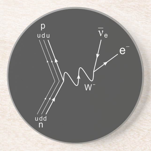 Feynman-Diagramm, Protonenneutron-Streuung Getränkeuntersetzer (Vorne)
