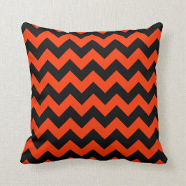 FF3300 Orange Zigzag Streifen Kissen