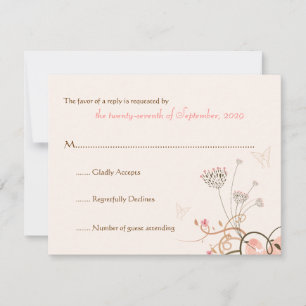 Ffatifatit Sweet Heart Butterfly Swirls Carte RSVP