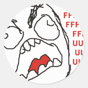FFFFFFFUUUUUUU - Wut! Runder Aufkleber