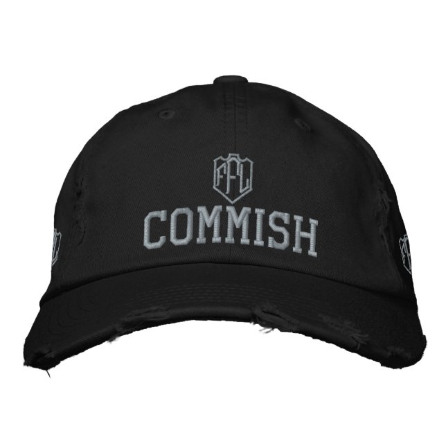 FFL Commish (Fantasy Football League) Bestickte Baseballkappe (Vorderseite)