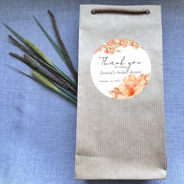 Ffloral Vielen Dank Brautparty Runder Aufkleber (Von Creator hochgeladen)