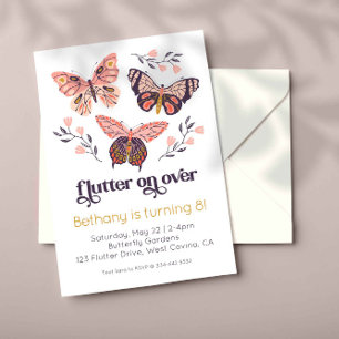 Fflotter sur le papillon Anniversaire Invitation