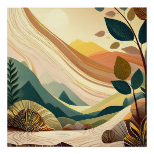 Fflüge Hügel - Abstrakte Natur Poster
