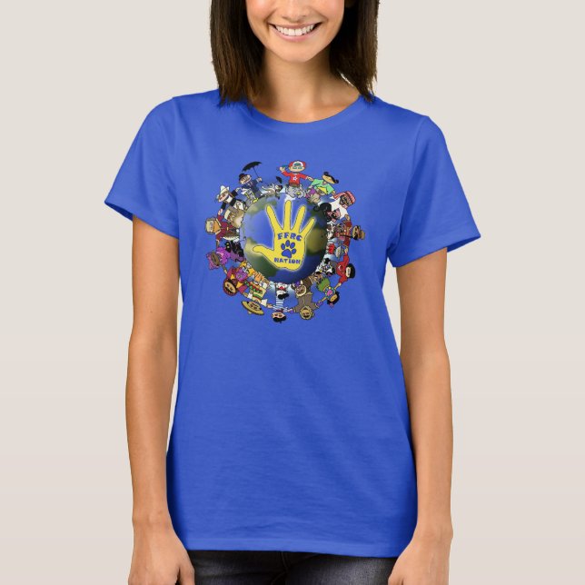 FFRC Nation auf Farbeinzelteilen T-Shirt (Vorderseite)