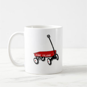 FI NY Fire Island roter Wagen Ozeanstrand Kismet Kaffeetasse