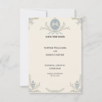 Fiançailles Blue Regency Cameo Save The Date