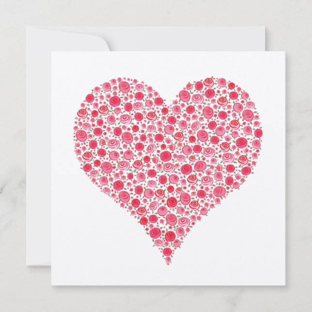 Fiançailles Deux Coeurs Roses Invitation rose méta (Devant)