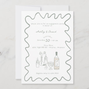 Fiançailles moderne Invitations de mariage fanta