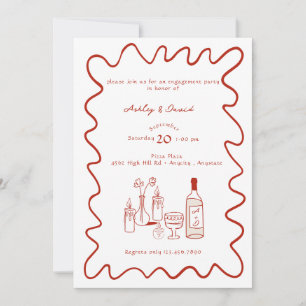 Fiançailles moderne Invitations de mariage fanta