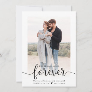 Fiançailles photo de script moderne Faire-part