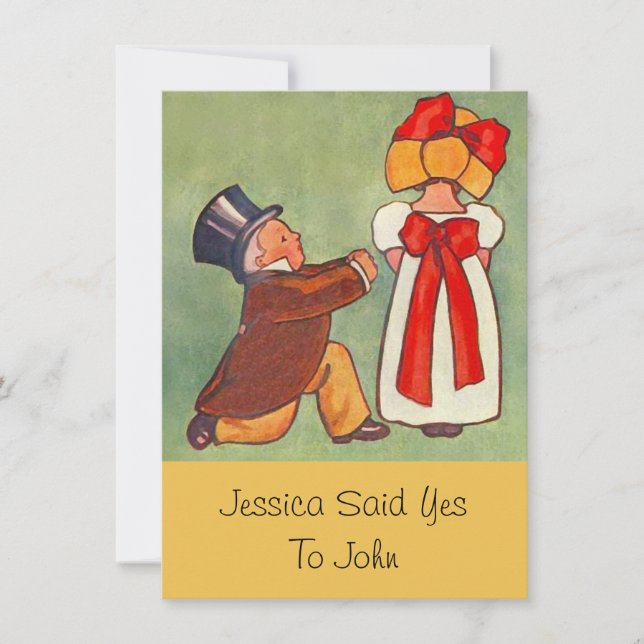 Fiançailles Vintage doux Invitations (Devant)