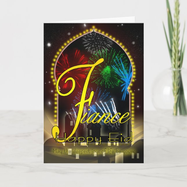 Fiancé - carte de jour d'Eid - Eid heureux (Devant)