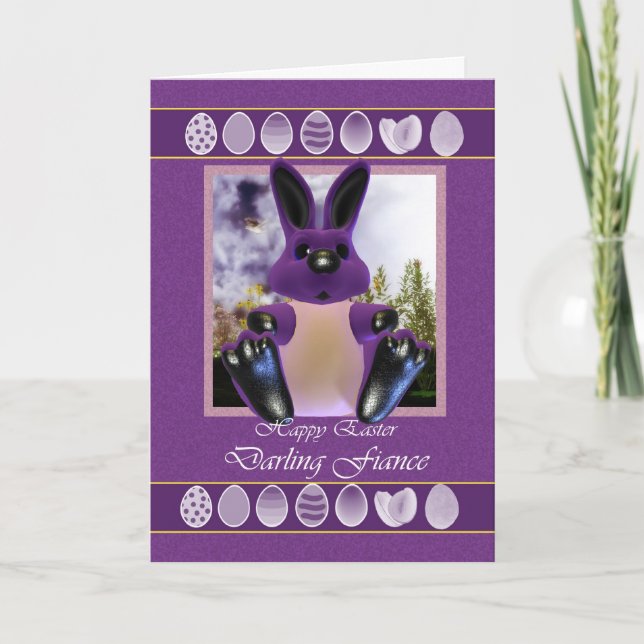 Fiance Carte de Pâques avec Bunny de Pâques (Devant)