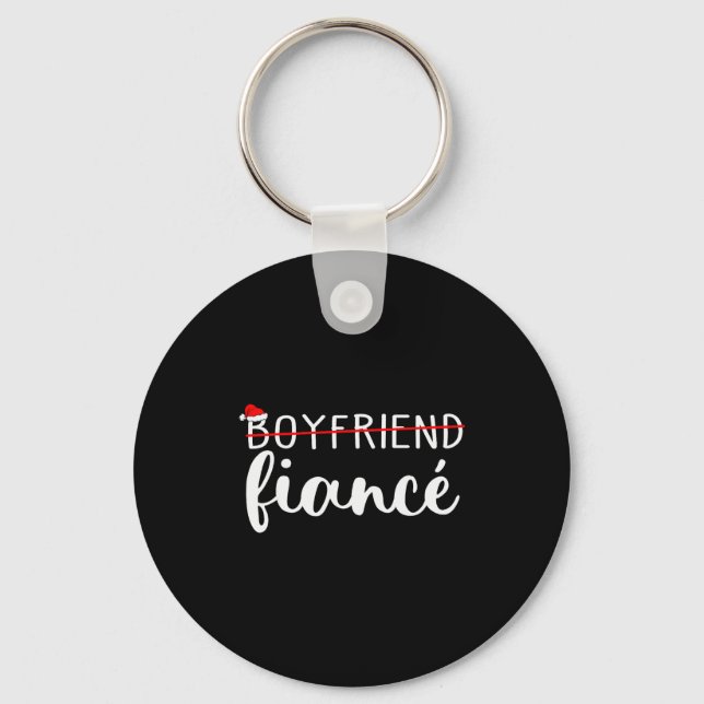 Fiance Fiancee Engaged Couples Matching Christmas  Schlüsselanhänger (Vorderseite)