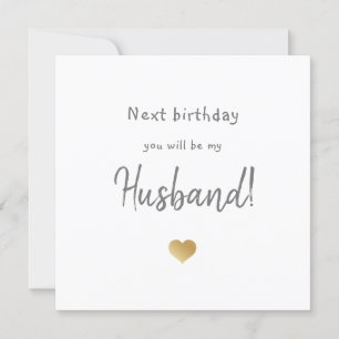 fiancé joyeux carte d'anniversaire avec coeur or