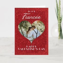 Fiancée Custom Foto Glitzer Valentine Card Karte