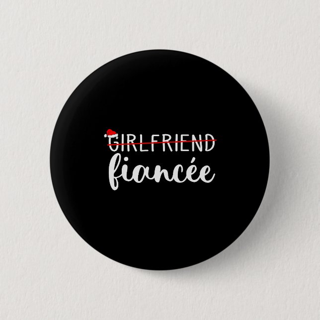 Fiancee Fiance Engaged Couples Matching Christmas  Button (Vorderseite)