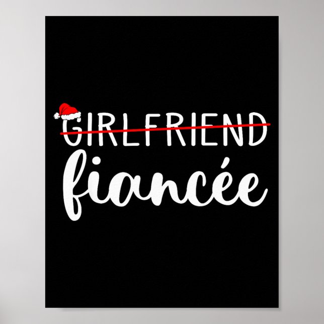 Fiancee Fiance Engaged Couples Matching Christmas  Poster (Vorne)