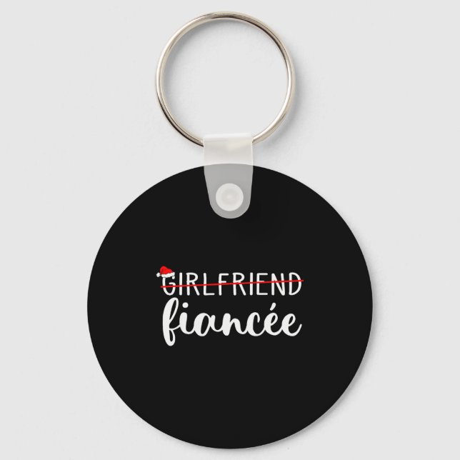 Fiancee Fiance Engaged Couples Matching Christmas  Schlüsselanhänger (Vorderseite)