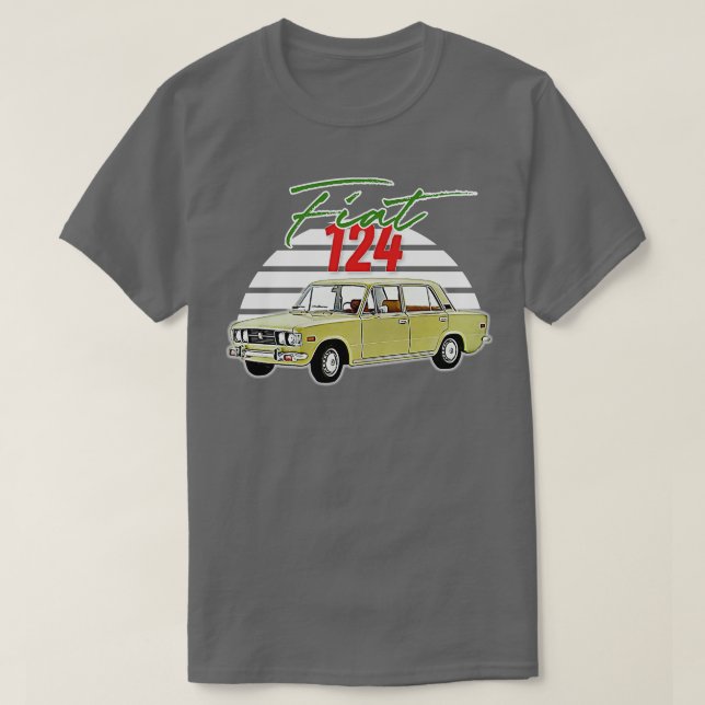 Fiat 124 Retro italienisches Lover Geschenkdesign T-Shirt (Design vorne)