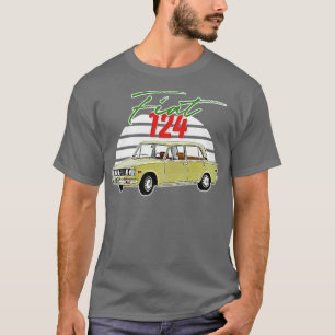 Fiat 124 Retro italienisches Lover Geschenkdesign T-Shirt