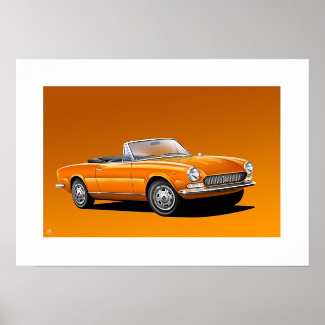 Fiat 124 Spider Illustration Poster (Vorne)